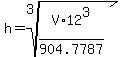 h=root%283%2CV%2A12%5E3%2F904.7787%29