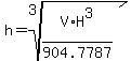 h=root%283%2CV%2AH%5E3%2F904.7787%29