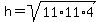 h=sqrt%2811%2A11%2A4%29
