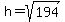 h=sqrt%28194%29