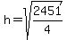 h=sqrt%282451%2F4%29