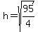h=sqrt%2895%2F4%29