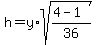 h=y%2Asqrt%28%284-1%29%2F36%29