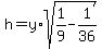 h=y%2Asqrt%281%2F9-1%2F36%29