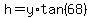 h=y%2Atan%2868%29