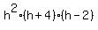 h%5E2%28h%2B4%29%28h-2%29