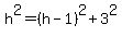 h%5E2=%28h-1%29%5E2%2B3%5E2