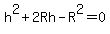 h%5E2+%2B+2Rh+-+R%5E2+=+0