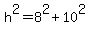 h%5E2+=+8%5E2+%2B+10%5E2
