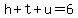h+%2B+t+%2B+u+=+6