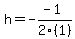h+=+-%28-1%29%2F2%281%29