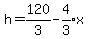 h+=+120%2F3+-+expr%284%2F3%29x