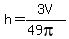 h+=+3V%2F%2849pi%29