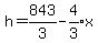 h+=+843%2F3+-+expr%284%2F3%29x