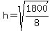 h+=+sqrt%281800%2F8%29