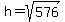 h+=+sqrt%28576%29