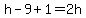 h+-+9+%2B+1+=+2h