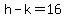 h+-+k+=+16