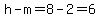 h-m=8-2=6
