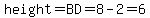 height=BD=8-2=6