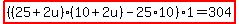 highlight%28%28%2825%2B2u%29%2810%2B2u%29-25%2A10%29%2A1=304%29