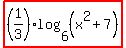 highlight%28%281%2F3%29log%286%2C%28x%5E2%2B7%29%29%29