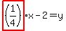 highlight%28%281%2F4%29%29x-2=y