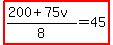 highlight%28%28200%2B75v%29%2F8=45%29