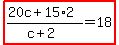 highlight%28%2820c%2B15%2A2%29%2F%28c%2B2%29=18%29