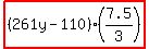 highlight%28%28261y-110%29%2A%287.5%2F3%29%29