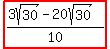 highlight%28%283sqrt%2830%29-20sqrt%2830%29%29%2F10%29