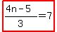 highlight%28%284n-5%29%2F3=7%29