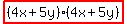 highlight%28%284x%2B5y%29%284x%2B5y%29%29