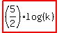 highlight%28%285%2F2%29log%28%28k%29%29%29