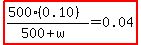 highlight%28%28500%2A%280.10%29%29%2F%28500%2Bw%29=0.04%29