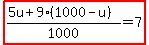 highlight%28%285u%2B9%281000-u%29%29%2F1000=7%29