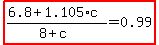 highlight%28%286.8%2B1.105%2Ac%29%2F%288%2Bc%29=0.99%29