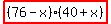 highlight%28%2876-x%29%2840%2Bx%29%29