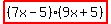highlight%28%287x-5%29%289x%2B5%29%29