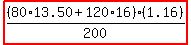 highlight%28%2880%2A13.50%2B120%2A16%29%2A%281.16%29%2F200%29