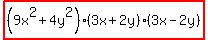highlight%28%289x%5E2%2B4y%5E2%29%283x%2B2y%29%283x-2y%29%29