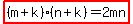 highlight%28%28m%2Bk%29%28n%2Bk%29=2mn%29