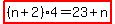 highlight%28%28n%2B2%29%2A4=23%2Bn%29