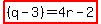 highlight%28%28q-3%29=4r-2%29