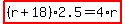 highlight%28%28r%2B18%29%2A2.5=4%2Ar%29
