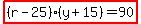 highlight%28%28r-25%29%28y%2B15%29=90%29