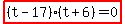 highlight%28%28t-17%29%28t%2B6%29=0%29