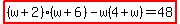 highlight%28%28w%2B2%29%28w%2B6%29-w%284%2Bw%29=48%29