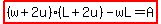 highlight%28%28w%2B2u%29%28L%2B2u%29-wL=A%29