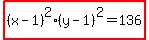 highlight%28%28x-1%29%5E2%28y-1%29%5E2=136%29